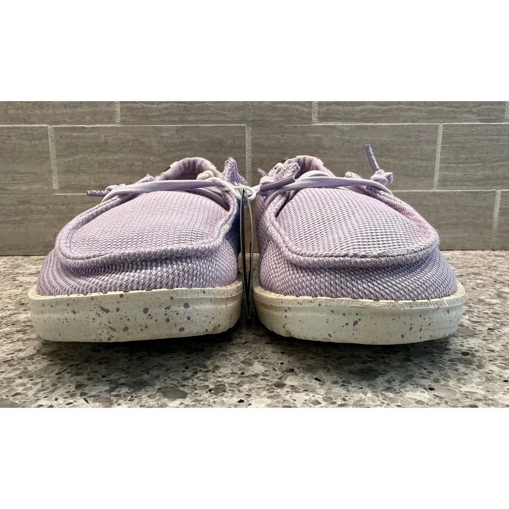 Hey Dude Wendy Kids Lavender & Leopard Print Slip On Loafers K13 Barely Worn!